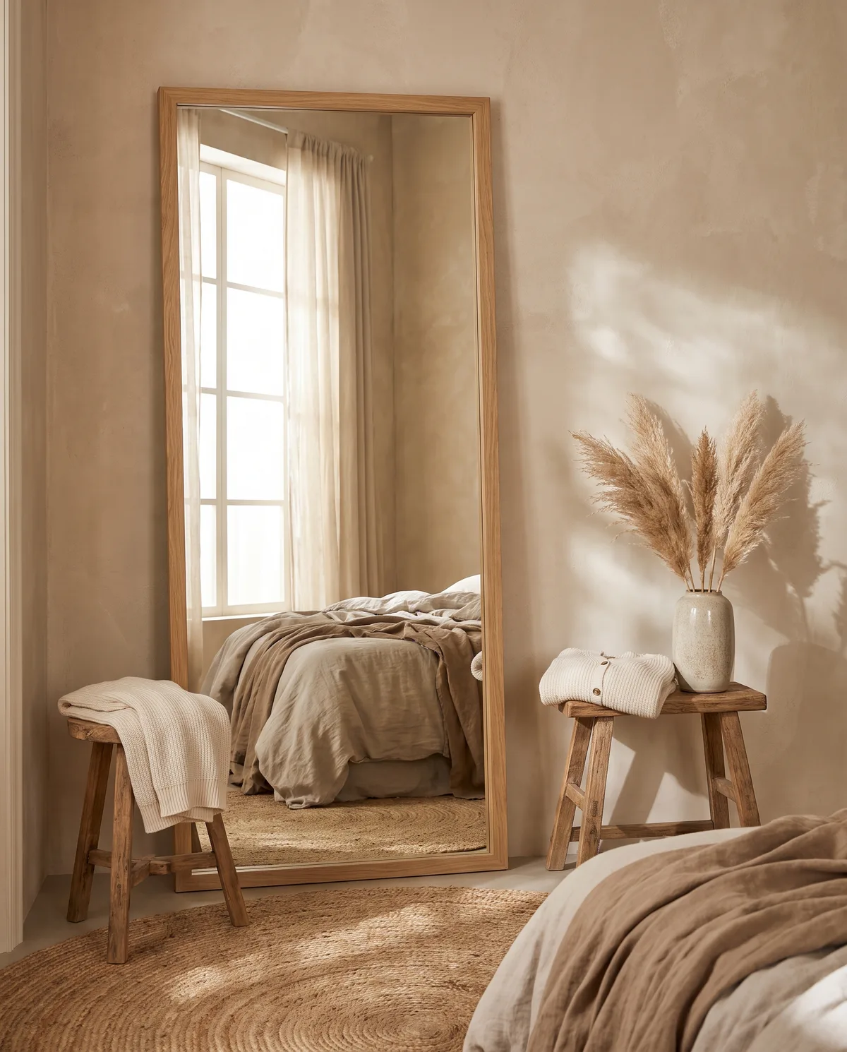 Floor Mirror with Wooden Frame, alternate angle
